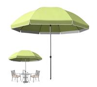 Parasol Plage Ombrelle Réglable En Hauteur Toile Anti-UV(Green,2.6m)