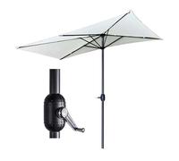 Parasol Pour Extérieur Jardin Parasol Mural Demi En Porche，200cm 250cm Marché De Patio Demi-Parasol Avec Manivelle Sans Base(Beige,250cm/8.2ft)