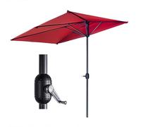 Parasol Pour Extérieur Jardin Parasol Mural Demi En Porche，200cm 250cm Marché De Patio Demi-Parasol Avec Manivelle Sans Base(Vin rouge,250cm/8.2ft)