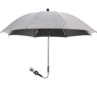 Parasol pour Poussette Parasol Universel 50+ UV avec Pince réglable et Bras Flexible pour Landau, Poussette, Chaise de Plage en Fauteuil Roulant pour vélo, Gris, 85 cm