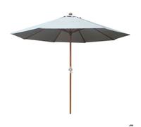 Parasol droit en bois - Diamètre 300 cm - Toile couleur écrue