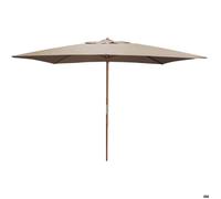 Parasol - PROLOISIRS - 3X2 - Mât droit - Bois massif - Gris - Taupe - Rectangulaire - Manuel - Polyester