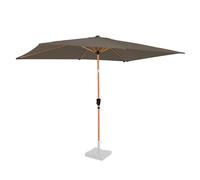 Parasol Rapallo 200x300cm - Parasol rectangulaire haut de gamme - aspect bois | Taupe