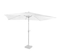 VONROC Parasol de Jardin Extérieur Rapallo 200x300cm Blanc - Parasol Rectangulaire Inclinable en Toile Protection Solaire UPF 50+ - Manivelle Anti Retour, Housse de Protection Incluse