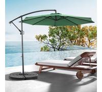 Parasol Rectangle Double Face pour extérieur 14.8 Ft grand modèle avec mécanisme de rotation vert foncé sans socle