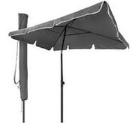 vounot® Parasol Inclinable Rectangulaire 200x125cm 160gr/m2 avec Protection UV Hauteur 2m35 Toile Polyester Parasol Pliable pour Extérieur Inclus Housse de Protection Gris