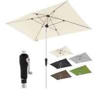 Parasol rectangulaire - DOPPLER - 220 x 140 cm - Aluminium - Manivelle - Protection UV 80