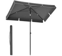 Parasol Rectangulaire - Gris - UPF 50+ - Inclinable - Réglable - Sac Inclus