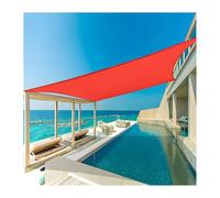 Parasol rectangulaire imperméable en tissu Oxford pour jardin, terrasse, pergola, événements en plein air, balcon, rouge, 5 x 5 m