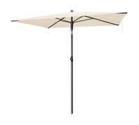 Parasol Rectangulaire Inclinable 190 x 120 cm, Protection Solaire UPF 50+, pour Plage, Terrasse, Jardin, Beige