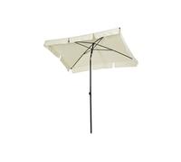 Parasol rectangulaire inclinable alu acier polyester haute densité diamètre 2 m beige clair