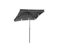Parasol rectangulaire inclinable alu acier polyester haute densité diamètre 2 m gris