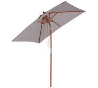 Outsunny Parasol rectangulaire inclinable bois polyester haute densité 2L x 1,5l x 2,3H m gris clair