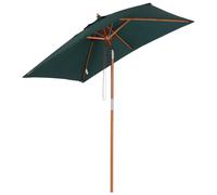 Parasol Rectangulaire Inclinable Bois Polyester Haute Densit? 2l X 1,5l X 2,3h M Vert Fonc? Vert