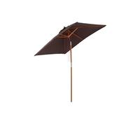 Outsunny Parasol rectangulaire inclinable bois polyester haute densité 2L x 1,5l x 2,3H m chocolat