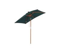 Parasol rectangulaire inclinable bois polyester haute densité 2L x 1,5l x 2,3H m vert foncé Bois G