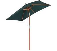 Parasol rectangulaire inclinable bois polyester haute densité 2L x 1,5l x 2,3H m vert foncé Bois G
