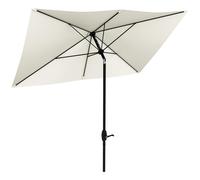 Parasol Rectangulaire Inclinable De Jardin Avec Manivelle Métal Polyester Haute Densité Anti Uv 50+ Crème