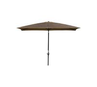 Parasol rectangulaire inclinable de jardin avec manivelle métal polyester haute densité anti UV 50+ chocolat