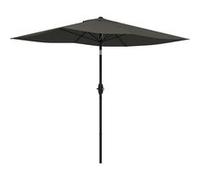 Outsunny Parasol de jardin Parasol droit Parasol rectangulaire inclinable 2 x 3 m avec manivelle toile polyester imperméabilisée haute densité 180 g/m² gris foncé