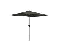 Parasol rectangulaire inclinable de jardin avec manivelle métal polyester haute densité anti UV 50+ gris