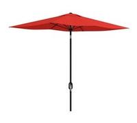 Parasol rectangulaire inclinable de jardin avec manivelle métal polyester haute densité anti UV 50+ rouge Rouge