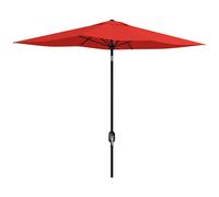 Parasol rectangulaire inclinable de jardin avec manivelle métal polyester haute densité anti UV 50+ rouge Rouge
