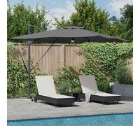Parasol Roma avec des lumières à LED Aluminium et polyester moderne vidaXL vidaX
