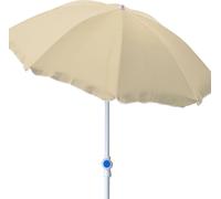 Parasol rond Ø2m beige polyester pliable protection UV