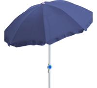 Parasol rond Ø2m bleu polyester pliable protection UV