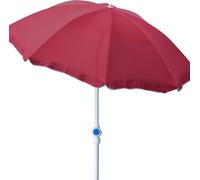 Parasol rond Ø2m rouge Polyester pliable Protection UV