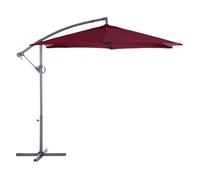 Parasol rond décentré Janeiro 3 m bordeaux Hespéride