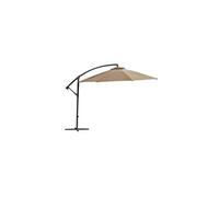 - Parasol rond déporté inclinable avec pied en croix taupe