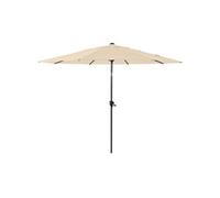 Parasol alu 300 cm / 8 baleines - manivelle - Gris mat / ecru