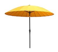 Parasol rond Shanghai avec manivelle et inclinaison - Protection UV - 270 cm - Pour jardin, balcon, balcon - 24 baleines - Abri solaire pour extérieur