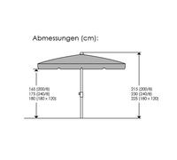 Parasol - SCHNEIDER - 680-05 - Carré 200x200 cm - Toile imperméable terre cuite - Structure acier blanc poudré