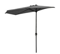 Parasol semi-circulaire à manivelle de 300 cm, idéal pour balcon et terrasse, protection UV, décoration élégante de patio