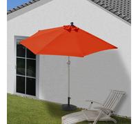 Parasol semi-circulaire Parla, demi-parasol balcon, UV 50+ polyester/alu 3kg ~ 300cm terracotta avec support