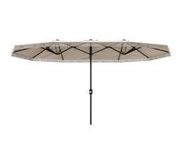 Parasol de jardin double rectangulaire - Outsunny - 4,5 x 2,65 x 2,6 m - ouverture fermeture manivelle - toile 180 g/m² - crème