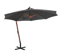 Parasol Suspendu Avec Mât 3,5 X 2,9 M Bois De Sapin Anthracite Helloshop26 02_0008705 Multicolore