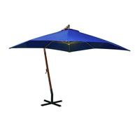 Parasol Suspendu Avec Mât Bleu Azuré 3 X 3 M Bois De Sapin Massif Helloshop26 02_0008708 Multicolore