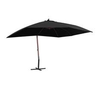 Parasol Suspendu Avec Mat En Bois 400x300 Cm Noir Noir