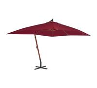 Parasol Suspendu avec Mât en Bois Pare-soleil Abri de Soleil Patio Noir vidaXL
