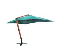 Parasol Suspendu avec Mât en Bois Pare-soleil Abri de Soleil Patio Noir vidaXL