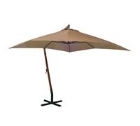 Parasol Suspendu Avec Mât Taupe 3x3 M Bois De Sapin Massif Yueyinnkeji
