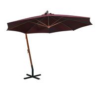 Parasol Suspendu avec Poteau en Bois Pare-soleil Abri de Soleil Vert vidaXL