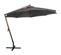 Parasol suspendu - DUOKON - 3,5x2,9 m - Bois de sapin - Couverture 100% polyester - Mât déporté