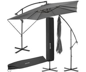 Parasol - TECTAKE - Ombrelle APOLLON avec manivelle et inclinaison réglable en continu - Gris clair