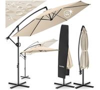 Parasol - TECTAKE - Parasol à pied déporté ARTEMIS, pivotant 360°, inclinable, polyester résistant, 3x3m - Gris