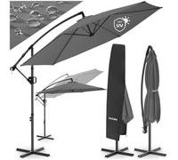 Parasol - TECTAKE - Parasol à pied déporté ARTEMIS, pivotant à 360°, inclinable, polyester hydrofuge, Ø 300 cm - Gris